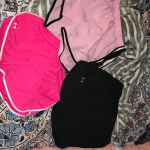three pairs of shorts